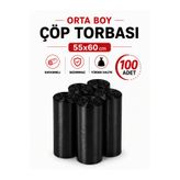 naft Çöp Torbası Orta Boy 20’li 5 Rulo Kalın 55x60 Çöp Poşeti