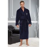 Nakışlı Bambo Cotton Erkek Bornozu