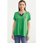 Nakisli Orme Kombinli Bluz - Yesil