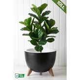 Nandy Home Ufo Model Saksı - 10LT. Saksı - Yuvarlak Modern Saksı - Siyah