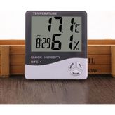 Nanopro Termometre Isı Nem Saat Alarm Mini Dijital Termometre Nem Ölçer Oda Sıcaklığı Iç Mekan LCD