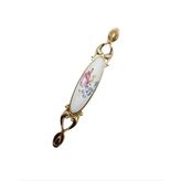 NARİN128 mm Metal Gold porselen çiçek desenli / 5 ADET