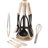 National NL-K3428 12 Parça Silikon Spatula Servis Seti Standlı - Krem