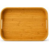 Naturel Dekor Bambu Kendinden Kulplu Dikdörtgen Tepsi 39X29X5 cm - Dekoratif, Bohem, Iskandinav, Modern