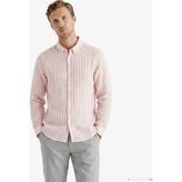 Nautica Erkek Pembe Regular Fit Çizgili Keten Gömlek W65451T.6PR - 2XL - 6PR-Pembe