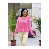 NC60332 İtalyan Baskılı Kazak Pembe