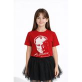 ND Kız/Erkek Çocuk Beyaz Atatürk Baskılı Kırmızı Renk Pamuk/Süprem Rahat Kalıp T-Shirt