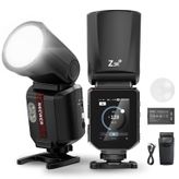 NEEWER Z3R-C Yuvarlak Flaş Işığı, 100Ws TTL 1/8000s HSS Kamera Fotoğrafçılığı Speedlite, 3000mAh USB C Pil, Dokunmatik Ekran, Modelleme Lambaları, Canon ve Godox Kablosuz 2.4G X Sistemi ile Uyumlu