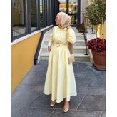 Nef Poplin Sarı Elbise - 42 - 44