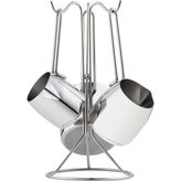 Nehir Modern 4 Parça Standlı Paslanmaz Çelik Cezve Seti