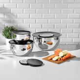 Nehir Silver Çelik Sade 9 Parça Rendeli Karıştırma Kabı Takımı - 4 lt