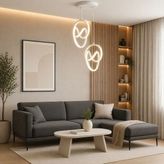 Nehir Trend 2'li Beyaz Sarkık Power Beyaz Ledli Avize Modern LED Avize