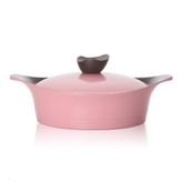 Neoflam Romantik 28 cm Pembe Kısa Tencere