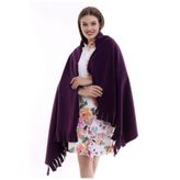 NERGIZ Polar Kışlık Mürdüm Atkı Şal