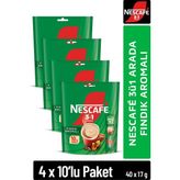 Nescafe 3ü1 Arada Fındık Aromalı Çözünebilir Kahve 17G 10'lu Paket 10X4 - Kahve Karışımı - 4 Adet