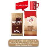 Nescafe Gold 600 Gr 1 Adet X Coffe Mate Kahve Beyazlatıcısı 900 Gr 1 Adet X 4 Adet Red Mug