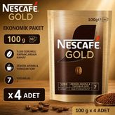 Nescafe Gold Ekonomik Paket Çözünebilir Kahve 100 G X4 Adet - 100 gr