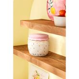 NESS HOME Silikon Kapaklı Porselen Çiçek Desenli Kavanoz Baharatlık 750 ml