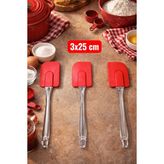 Nesto Home 25 cm Silikon Maxi Geniş Spatula,yapışmaz Esnek Mutfak Spatulası - Kırmızı