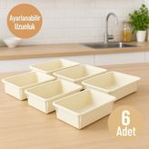 Nesto Home 6'lı Set Boyu Ayarlanabilir Çok Amaçlı Çekmece İçi Düzenleyici Kaşıklık Ve Bıçaklık Set Orta Boy