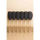 Nesto Home 6'lı Set Desenli Silikon Spatula Seti- Şeffaf Saplı Isıya Dayanıklı Mutfak Spatulası