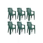 Netbazaars Plastik Sandalye 6 Adet Gold Balkon Bahçe Kamp Mobilya (Yeşil) Xömbx98