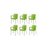 Netbazaars Plastik Sandalye 6 Adet Nobel Balkon Bahçe Kamp Mobilya (Yeşil) Xömbx98