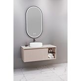 Netdeko Almonde 100 Cm Beyaz Lavabolu Banyo Dolabı Krem