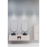 Netdeko Almonde 160 Cm Siyah Lavabolu Banyo Dolabı Krem - Boy Dolap Dahil
