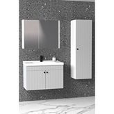 Netdeko Avien 80 cm Banyo Dolabı Bgn Aynalı - Boy Dolap Dahil - Beyaz