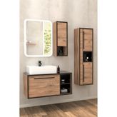 Netdeko Energy 90 cm Beyaz Lavabolu Banyo Dolabı Takımı ve Boy Dolabı