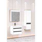 Netdeko Levante 65 Cm Beyaz Lavabolu Banyo Dolabı Npl Aynalı - Boy Dolap Hariç