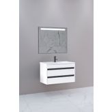 Netdeko Levante 85 cm Beyaz Lavabolu Banyo Dolabı Dahil