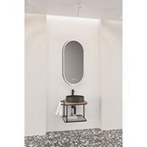 Netdeko Onika 55 Cm Siyah Lavabolu Banyo Dolabı - Lts Led Aynalı