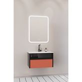 Netdeko Sable 65 Cm Beyaz Lavabolu Banyo Dolabı - Siyah Kiremit Siyah / Kiremit