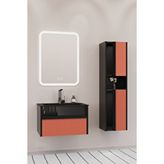 Netdeko Sable 65 Cm Siyah Lavabolu Banyo Dolabı - Siyah Kiremit (boy Dolap Dahil) Siyah / Kiremit