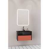 Netdeko Sable 65 Cm Siyah Lavabolu Banyo Dolabı - Siyah Kiremit Siyah / Kiremit