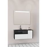 Netdeko Sable 85 Cm Siyah Lavabolu Banyo Dolabı - Siyah Beyaz Siyah / Beyaz