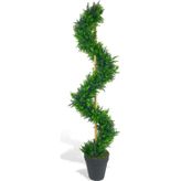 Netten Evime Yapay Ağaç Spiral Mor Lavanta Şimşir Ağacı 160 cm Bambu Saplı Salon Bitkisi