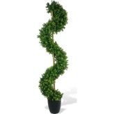 Netten Evime Yapay Ağaç Spiral Şimşir Ağacı 160 cm Bambu Saplı Salon Bitkisi Düz Yeşil