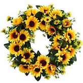 Nettenevime Yapay Çiçek Kapı Süsü Ay Çiçeği Sunflower Yılbaşı Kapı Çelengi Renksiz