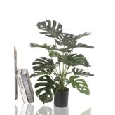 nettenevime Yapay Çiçek Monstera Deve Tabanı Metal Mat Siyah Saksılı Yapay Bitki Salon Çiçeği