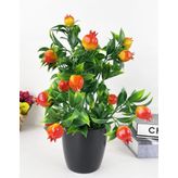 nettenevime Yapay Çiçek Nar Ağacı Siyah Saksıda Nar 30cm