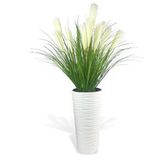 Nettenevime Yapay Çiçek Panpas Püskül Salon Bitkisi Beyaz Uzun Kumsal Vazoda 128*60cm Yeşil