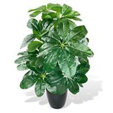 Nettenevime Yapay Çiçek Saksıda Şeflera Bitkisi 18dal 75cm Salon Çiçeği Yapay Bitki Pachira Macrocarpa Yeşil