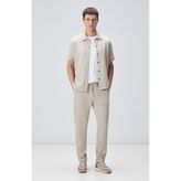 Network Bej Duble Paça Diyagonal Örme Jogger Pantolon