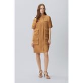 Network Camel Mini Keten Elbise