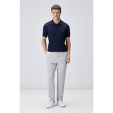 Network Gri Duble Paça Diyagonal Örme Jogger Pantolon