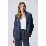 Network Lacivert Cupro Blazer Ceket