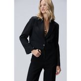 Network Siyah Yün Karışımlı Crop Blazer Ceket